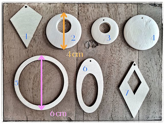 Ohrringe intuitiv gestalten, Holzrohlinge, natürlich und echt, farbenfroh, Kunst am Ohr